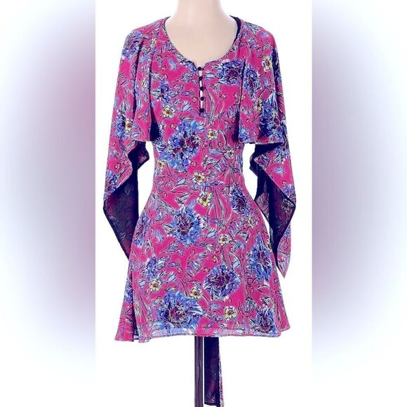 Prabal Gurung Paisley Floral Boho Mini Dress Size 8 - Picture 1 of 8